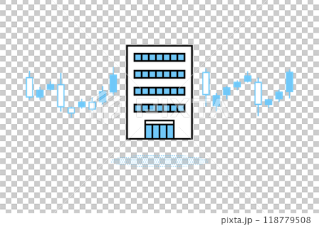 ある企業の株価の推移をイメージしたイラスト 118779508