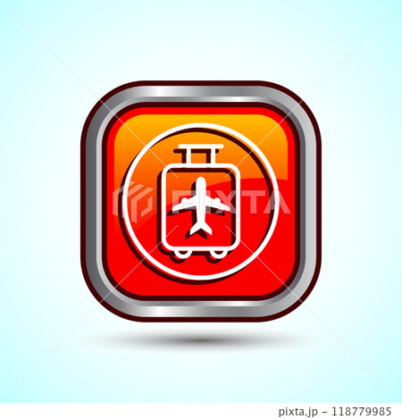 Luggage Icon Button Design Illustration. Travel Baggage Icon Luggage Icon Button Design Illustration. Travel Baggage Icon 118779985