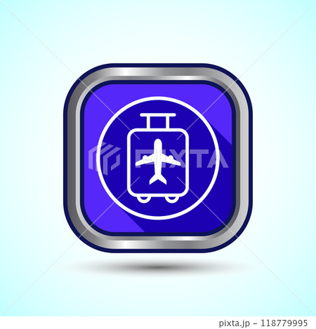 Luggage Icon Button Design Illustration. Travel Baggage Icon 118779995