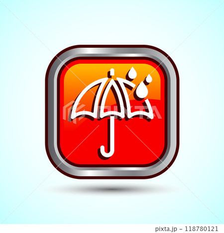 Umbrella Icon Button Design Illustration. Insurance, Protection Icon 118780121