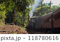 Vintage steam train with tourists enjoying scenic journey in Brazil 118780616