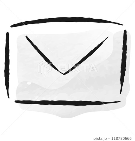 メール（手紙）のおしゃれな水彩画ベクターイラスト 118780666