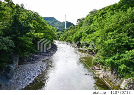 諏訪峡　奇岩と怪石の連続。息をのむ美しさ　諏訪峡大蓮遠望 118780738