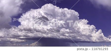 charming colorful clouds in the sky in evening charming colorful clouds in the sky in evening 118781293