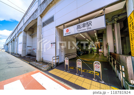 日本の川崎都市景観 東急電鉄 高津駅などを望む 日本の川崎都市景観 東急電鉄 高津駅などを望む 118781924