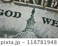 An upclose image of the phrase In God We Trust featured on United States currency notes 118781948