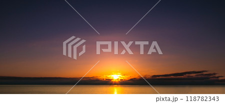 charming colorful clouds in the sky in evening 118782343