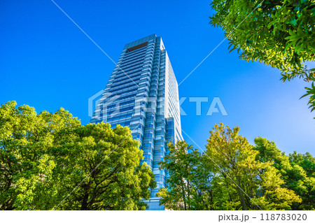日本の東京都市景観 9月。世田谷ビジネススクエアタワー棟（GMOインターネットTOWER）などを望む 118783020