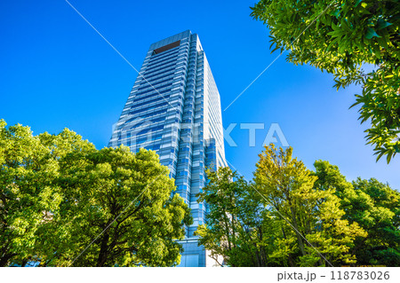 日本の東京都市景観 9月。世田谷ビジネススクエアタワー棟（GMOインターネットTOWER）などを望む 118783026