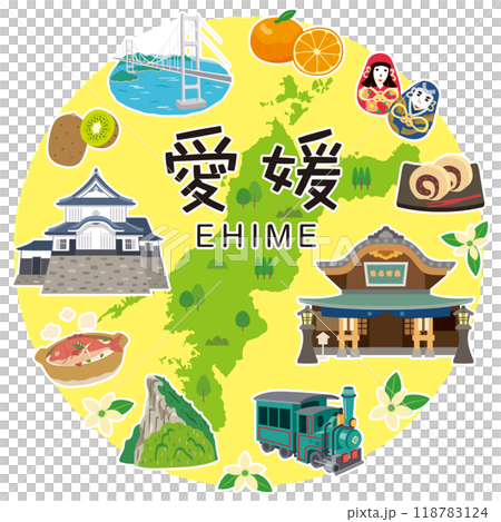 愛媛県　旅行　観光名所　名産品　素材 118783124