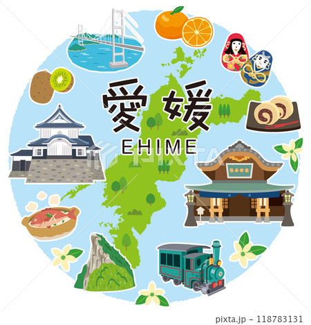 愛媛県　旅行　観光名所　名産品　素材 118783131