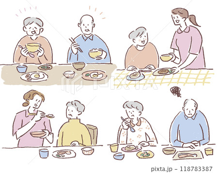 介護、福祉系のお仕事セット（食事、食事介助、ご飯） 118783387