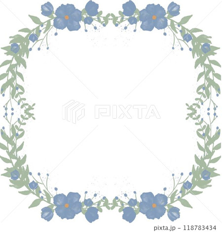 frame of flowers seamless pattern with birds and flowers 118783434