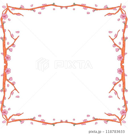frame of flowers seamless pattern with birds and flowers frame of flowers seamless pattern with birds and flowers 118783633