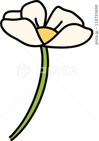 Retro flower doodle simple drawing outline Retro flower doodle simple drawing outline 118783698