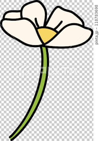 Retro flower doodle simple drawing outline Retro flower doodle simple drawing outline 118783698