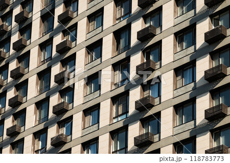 New building apartment with modern design. Pattern of architecture skyscraper New building apartment with modern design. Pattern of architecture skyscraper 118783773