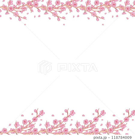 frame of flowers seamless pattern with birds and flowers frame of flowers seamless pattern with birds and flowers 118784009