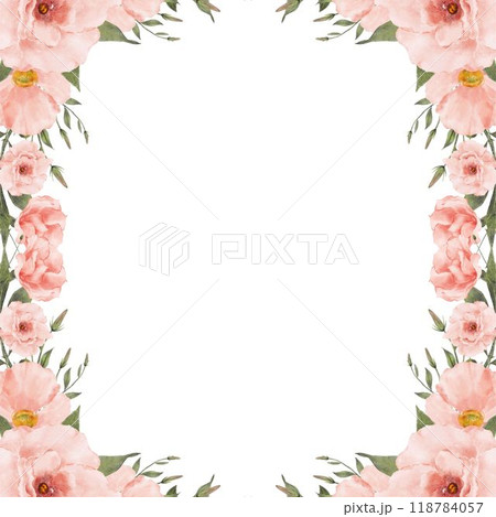 frame of flowers seamless pattern with birds and flowers 118784057