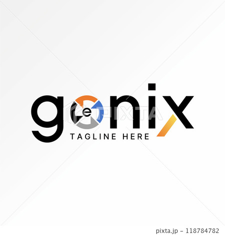 Logo design graphic concept creative premium vector stock initial O font fan blades latter Genix Genius word. Related to typography manufacture part  118784782