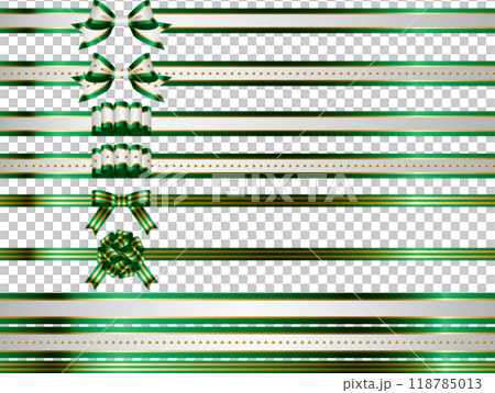 Ribbon, knot variations 2-4, three colors, green Ribbon, knot variations 2-4, three colors, green 118785013