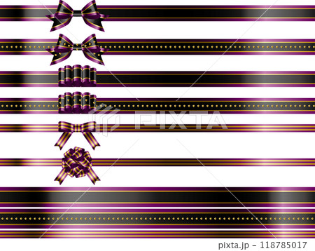 リボン、結びバリエ2-15三色、紫 118785017