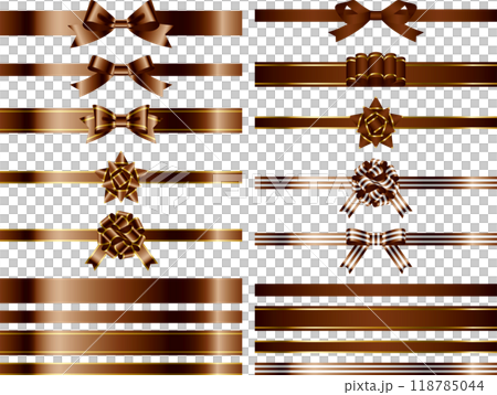 Ribbon, knot variation 1-18 brown Ribbon, knot variation 1-18 brown 118785044