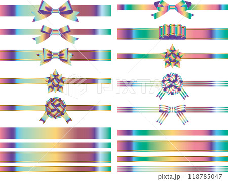 リボン、結びバリエ1-21虹濃 リボン、結びバリエ1-21虹濃 118785047