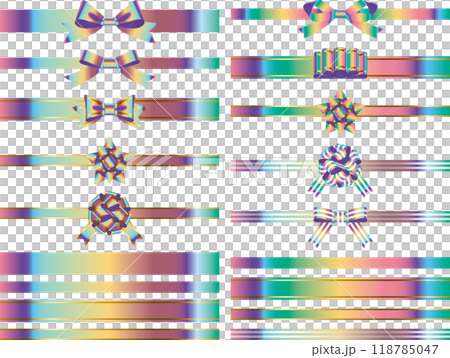 リボン、結びバリエ1-21虹濃 リボン、結びバリエ1-21虹濃 118785047