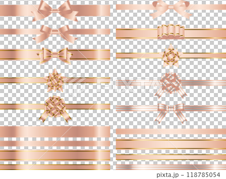 Ribbon, knot variation 1-8 peach gold 118785054