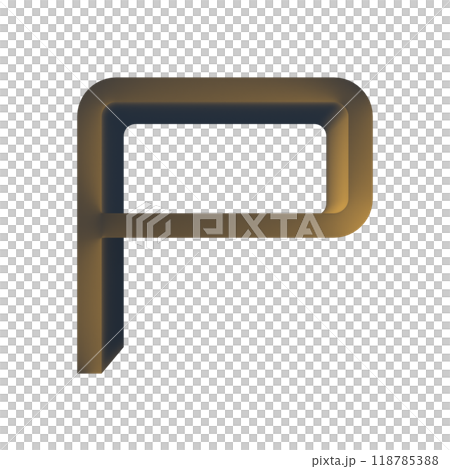 3D rendered illustration. Decorative letter in the dark. Custom art font. 3D rendered illustration. Decorative letter in the dark. Custom art font. 118785388