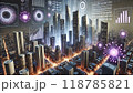 高層ビルから見える都市データ風景4 118785821