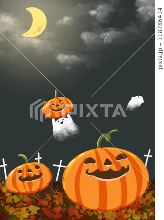 ハロウィンの夜 かぼちゃとお化け ハロウィンの夜 かぼちゃとお化け 118786414