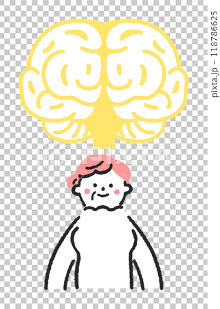 Senior woman and brain set stock material Senior woman and brain set stock material 118786625