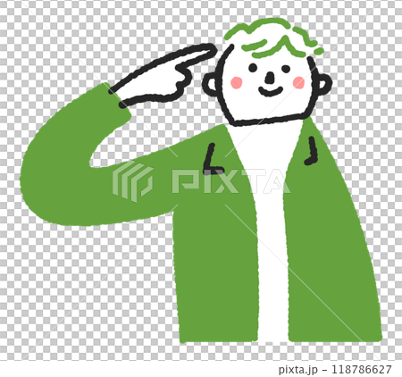 頭部を指指す若い男性 ストックイラスト素材 頭部を指指す若い男性 ストックイラスト素材 118786627