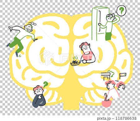 認知症の症状と疑い　ストックイラスト素材 118786638