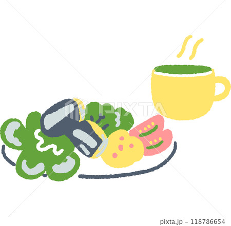 健康な食事 ストックイラスト素材 健康な食事 ストックイラスト素材 118786654