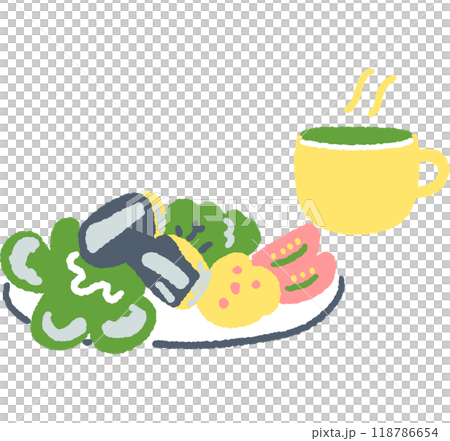 健康な食事 ストックイラスト素材 健康な食事 ストックイラスト素材 118786654