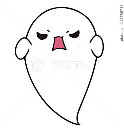 ゆるい白色のおばけのイラスト素材 ゆるい白色のおばけのイラスト素材 118786715