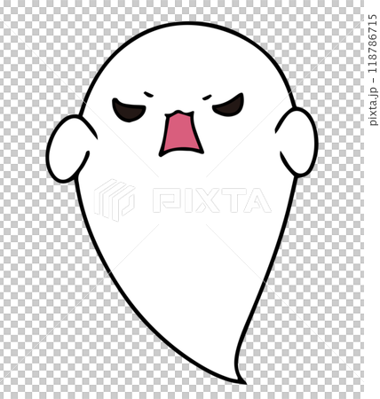 ゆるい白色のおばけのイラスト素材 ゆるい白色のおばけのイラスト素材 118786715
