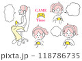 ゲーム配信をしている女性 118786735