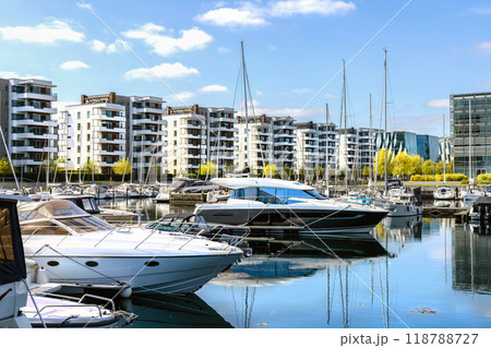 The concept of summer holidays on a yacht. 118788727