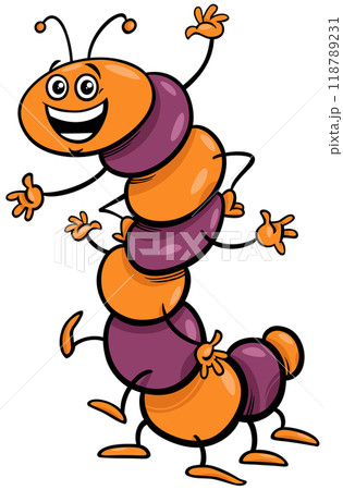 cartoon caterpillar insect animal character 118789231