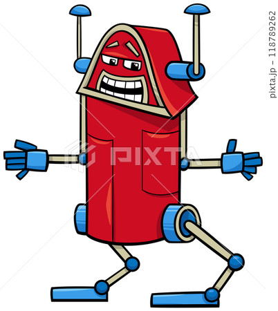 funny cartoon robot or droid fantasy character funny cartoon robot or droid fantasy character 118789262