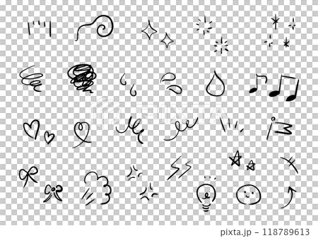 Hand-drawn emotion cartoon mark illustration icon set Hand-drawn emotion cartoon mark illustration icon set 118789613