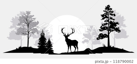 Deer in a forest landscape 118790002