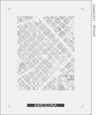 barcelona urban city street map town road spain travel background. barcelona building downtown plan europe geography location cartography graphic place navigation. vector design navigation tourism. 118790691