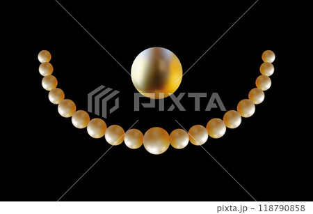 Pearl necklace. Precious white pearl beads. Vector illustration Pearl necklace. Precious white pearl beads. Vector illustration 118790858