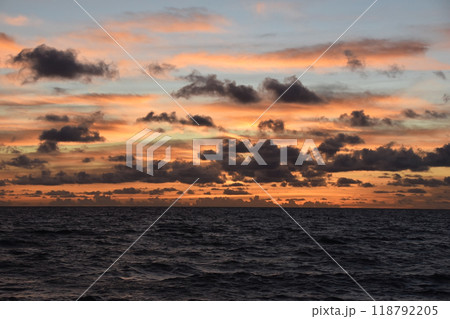Sunset Sky Over The Sea, Beautiful Cloudscape, Dramatic Landscape 118792205