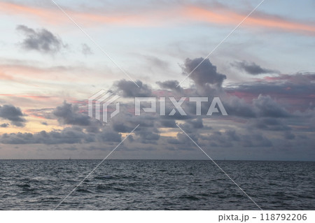 Sunset Sky Over The Sea, Beautiful Cloudscape, Dramatic Landscape Sunset Sky Over The Sea, Beautiful Cloudscape, Dramatic Landscape 118792206